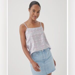 Pact Lavender Plaid Tank Top